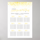 Gele abstracte waterverf trouwtafel plan poster (Voorkant)
