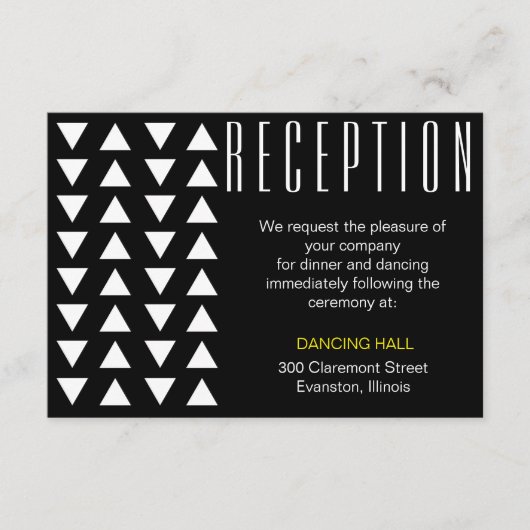 Gele accent driehoeken trouwreceptie bijlage (Voorkant)