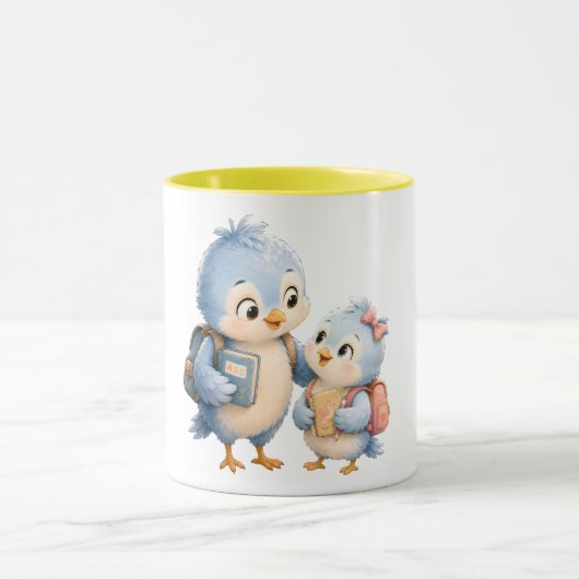 Gele Accent Mok Vogel Broers en Zusters (Midden)