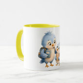 Gele Accent Mok Vogel Broers en Zusters (Voorkant links)