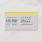 Gele accenten voegen energie en optimisme toe aan visitekaartje (Achterkant)