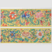 Gele achtergrond bloemenpapier tissuepapier (Voorkant)