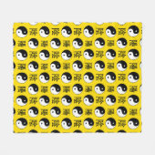Gele achtergrond Chinees Yinyang patroon Fleece Deken (Voorkant (Horizontaal))
