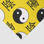 Gele achtergrond Chinees Yinyang patroon Tissuepapier (Detail)