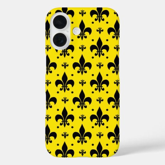 Gele Achtergrond Fleur-de-lis Patroonontwerp Case-Mate iPhone Case (Achterkant)