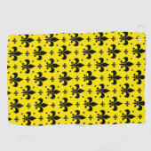 Gele Achtergrond Fleur-de-lis Patroonontwerp Golfhanddoek (Horizontaal)