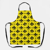 Gele Achtergrond Fleur-de-lis Patroonontwerp Schort (Voorkant)