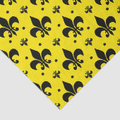 Gele Achtergrond Fleur-de-lis Patroonontwerp Tissuepapier (Detail)