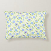 Gele achtergrond Happy Flowers Accent Kussen (Voorkant)