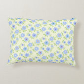 Gele achtergrond Happy Flowers Accent Kussen (Achterkant)