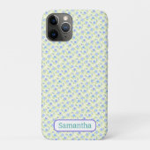 Gele achtergrond Happy Flowers Case-Mate iPhone Case (Achterkant)
