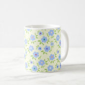 Gele achtergrond Happy Flowers Koffiemok (Voorkant rechts)