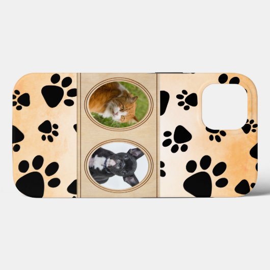 Gele achtergrond met poten, aangepaste huisdier fo Case-Mate iPhone case (Achterkant (horizontaal))