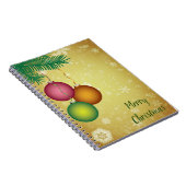 Gele achtergrond met sneeuwvlokken en pineTree Notitieboek (Rechterzijde)