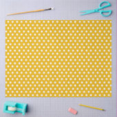 Gele achtergrond met witte pooldots tissuepapier (Craft)