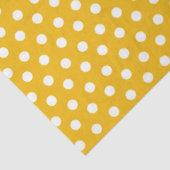Gele achtergrond met witte pooldots tissuepapier (Detail)