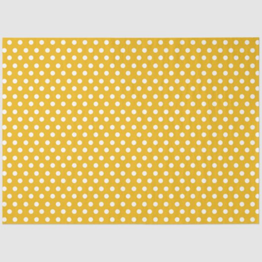 Gele achtergrond met witte pooldots tissuepapier (Voorkant)