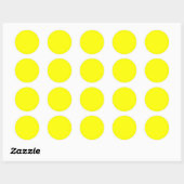 Gele achtergrond ronde sticker (Vel)