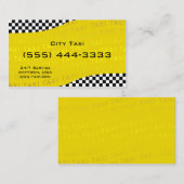 Gele achtergrond Taxi Service Visitekaartje (Voorkant / Achterkant)