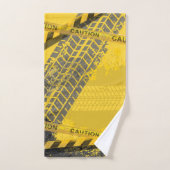 Gele achtergrond van lijnspoor bad handdoek (Handdoek)