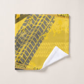 Gele achtergrond van lijnspoor bad handdoek (Wasdoekje)