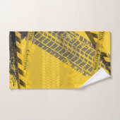 Gele achtergrond van lijnspoor bad handdoek (Handdoek)