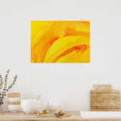 gele achtergrond. waterverf op papier poster (Keuken)