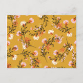 Gele achtergrondbloemen aankondigingskaart (Voorkant)