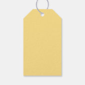 Gele achtergrondbloemen cadeaulabel (Achterkant)