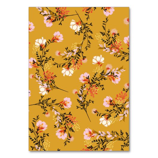 Gele achtergrondbloemen kaart (Voorkant)