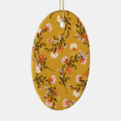 Gele achtergrondbloemen keramisch ornament (Rechts)