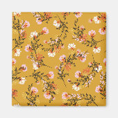 Gele achtergrondbloemen magneet (Voorkant)