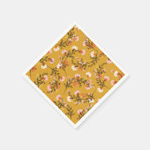Gele achtergrondbloemen servet (Hoek)