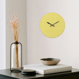 Gele achthoekige patroon wandklok