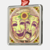 Gele actermaskers metalen ornament (Links)