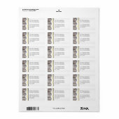 Gele Adresetiketten met chroom en hout Etiket (Full Sheet)