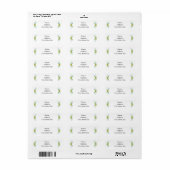 Gele Adresetiketten van Floral Greenery Foliage Etiket (Full Sheet)