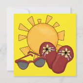 Gele Adult Pool Party BBQ Uitnodigingen (Achterkant)