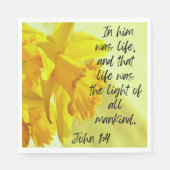Gele affodils Napkins Scripts John 1-4 Servet (Voorkant)