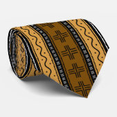 Gele Afrikaanse bogolan Stropdas, gedrukt Stropdas (Opgerold)