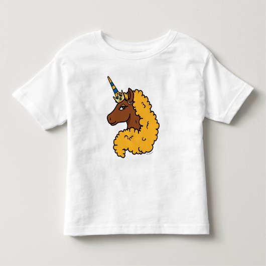 Gele Afro Eenhoorn Kinder Shirts (Voorkant)