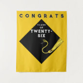 Gele afstudeerklas van 2025-feest wandkleed (Voorkant)