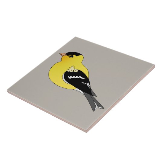 Gele afwerking Grafisch Amerikaanse Bird Keramisch Tegeltje (Zijkant)