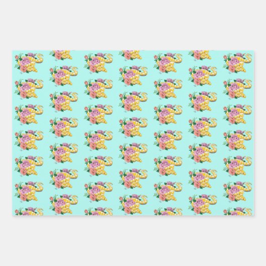 Gele Albino bal Python Inpakpapier Vel (Voorkant 2)