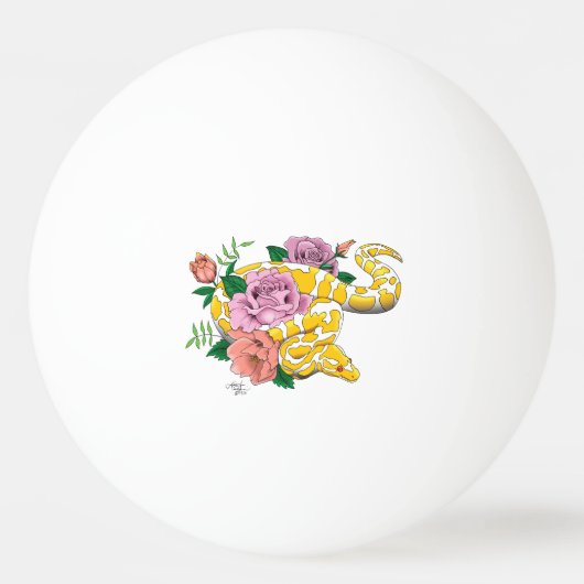 Gele Albino Bal Python Roze Pong Ball (Voorkant)