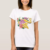 Gele Albino Bal Python Turquoise Rozen T-shirt (Voorkant)