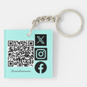 Gele Albino Bal Python Turquoise Rozen Zakelijk Sleutelhanger (Achterkant)