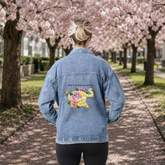 Gele Albino Ball Python Turquoise Rozen Denim Jacket
