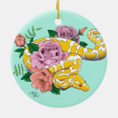Gele Albino Balpython Keramisch Ornament (Achterkant)