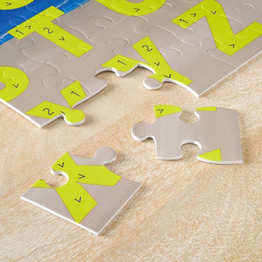 Gele alfabet Chart Zand Beach Ocean Sky Puzzles Legpuzzel (Zijkant)